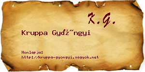 Kruppa Gyöngyi névjegykártya